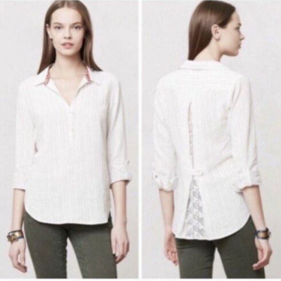 Anthropologie Isabella Sinclair Linen Blend Lace - Picture 1 of 6